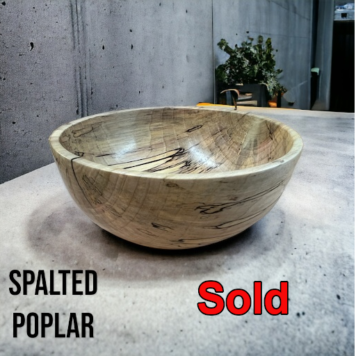 Wooden Bowl - Spalted Poplar - Medium